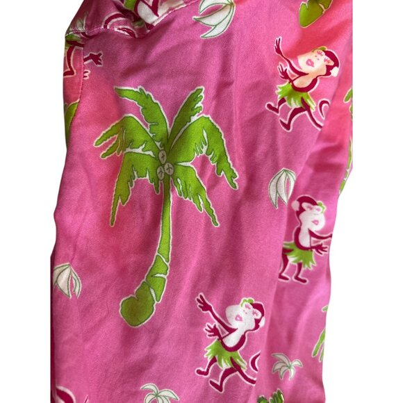 Women's Vanity Collection Pant Monkey Palm Tree Pink Green FUN Cargo Beads Large - Picture 8 of 13